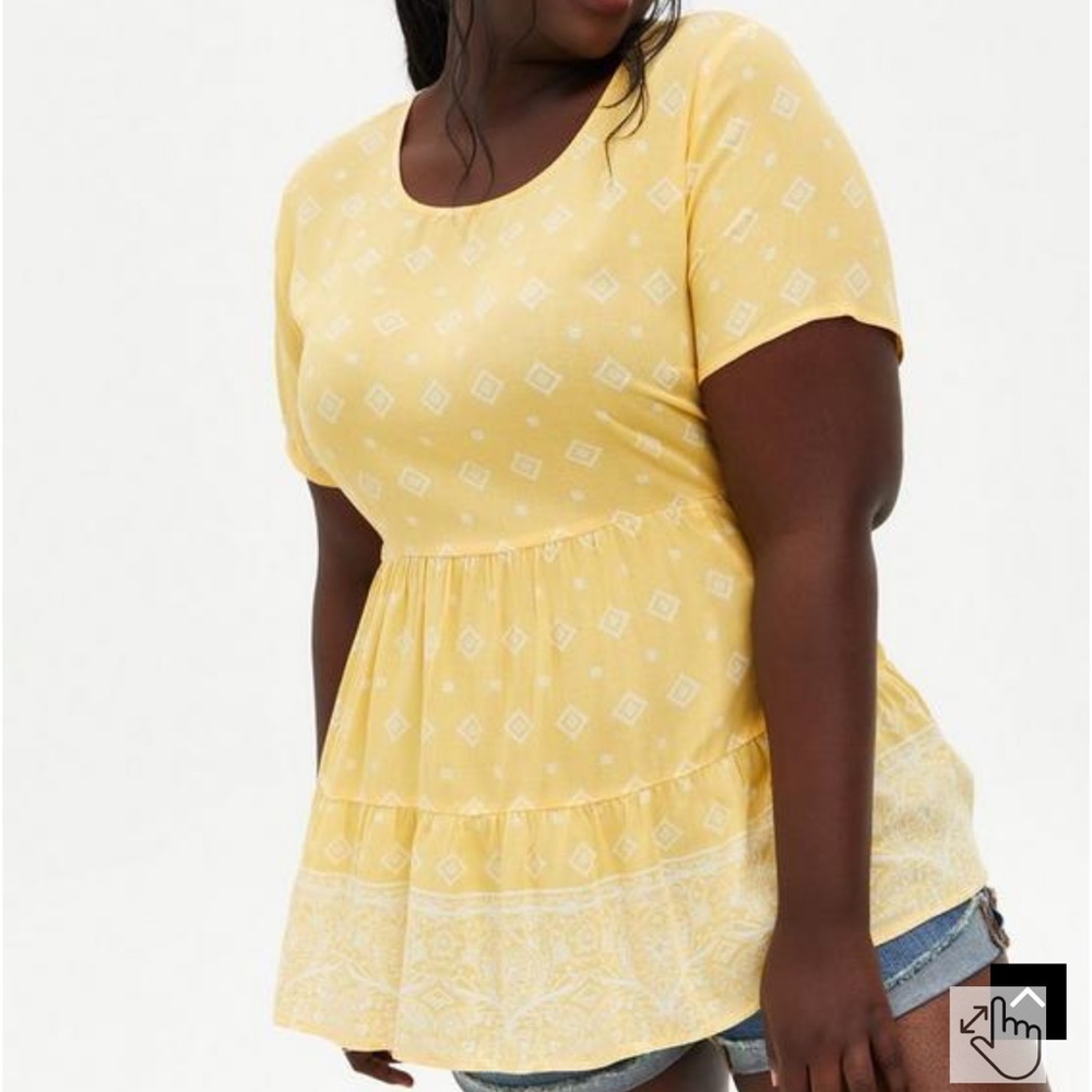 Torrid Rayon Crepe Tiered Top